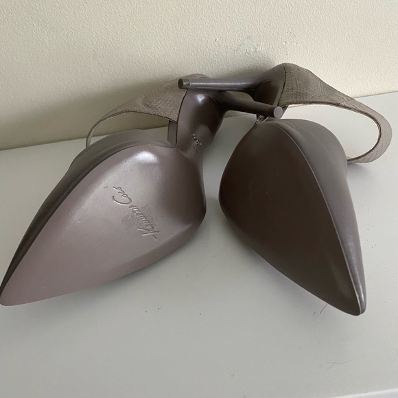 Kenneth Cole Ankle strap heels mules Gray Snake - Picture 8 of 15